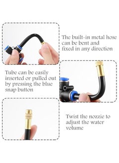 Arabest 10 Pcs Brass Misting Nozzles Tee with 4 Inch Built in Hose 360 Degree Rotation Adjustable Water Mister Nozzles Thread Sprayer 0.043 Misting Parts and Accessories for Patio Outdoor Cooling  - Image 3