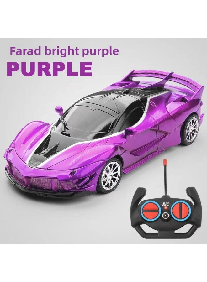 Remote Control Toy Car Car Rechargeable High-speed Electric Drift Run Four-way Race Children Boys Direct Wholesale-Color:2024 Popular Racing Car-fara Electric Purple 【gift Box】-Scale:1 Package Special Charging Set + Remote Control 【strong Power】 - Image 1