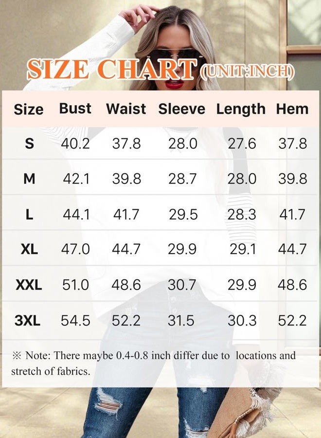 onlypuff Womens Tunic Tops Fall Fashion Tops Long Sleeve Casual Loose Fitting with Pocket, A A-haze Blue, L - Image 5
