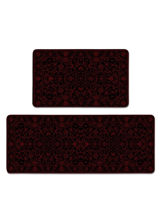 Generic 2 PCS Kitchen Floor Mats Rugs Set, Cushion Floor Carpet, Waterproof, Oil Resistant and Anti-Fatigue PU Standing Mat for Kitchen, Floor, Office, Sink, Laundry 45*75CM+45*120CM  - Image 1