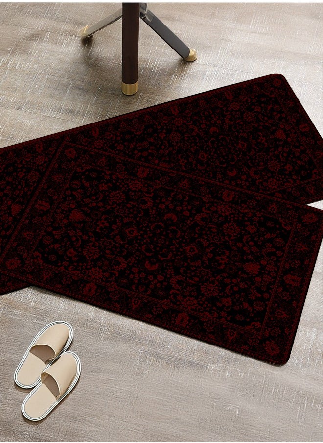 Generic 2 PCS Kitchen Floor Mats Rugs Set, Cushion Floor Carpet, Waterproof, Oil Resistant and Anti-Fatigue PU Standing Mat for Kitchen, Floor, Office, Sink, Laundry 45*75CM+45*120CM  - Image 2