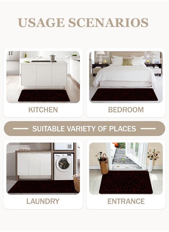 Generic 2 PCS Kitchen Floor Mats Rugs Set, Cushion Floor Carpet, Waterproof, Oil Resistant and Anti-Fatigue PU Standing Mat for Kitchen, Floor, Office, Sink, Laundry 45*75CM+45*120CM  - Image 5