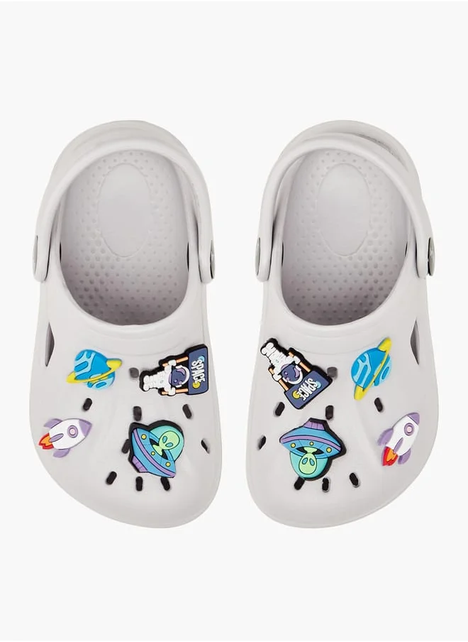 Aqua Boys' Applique Detail Clogs with Backstrap