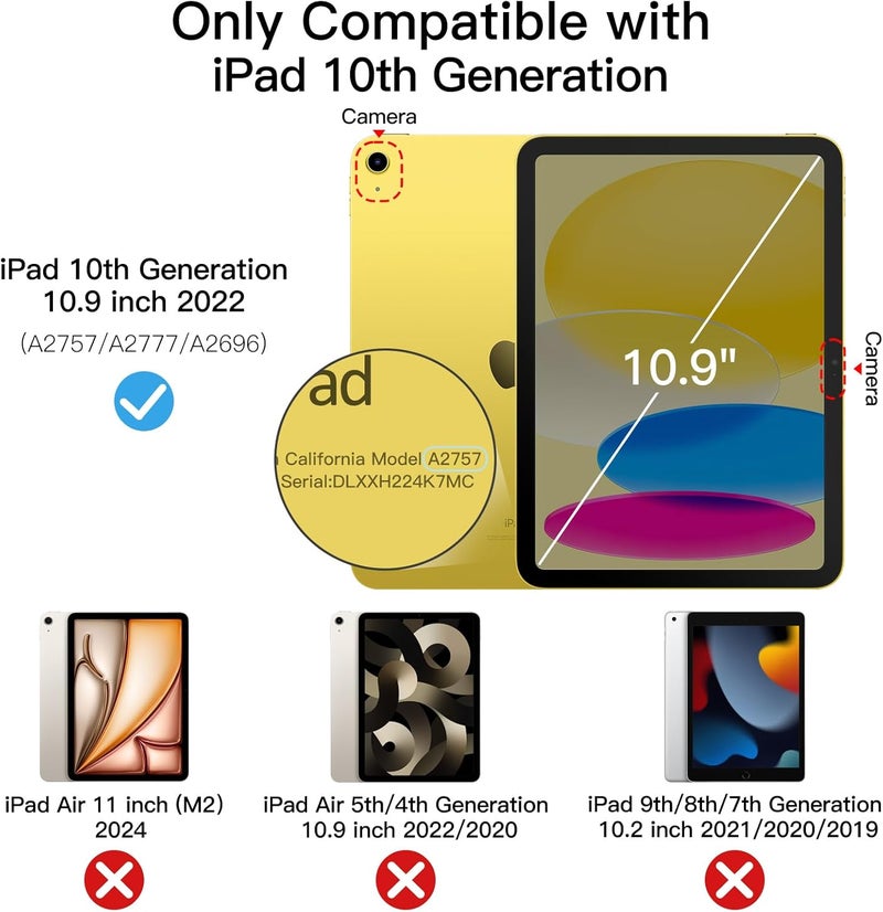 Jetech Kids Case For Ipad 10 (10.9-Inch, 2022 Model, 10Th Generation) With Built-In Screen Protector, Shockproof Full-Body Handle Stand Tablet Protective Cover (Yellow) - Image 2