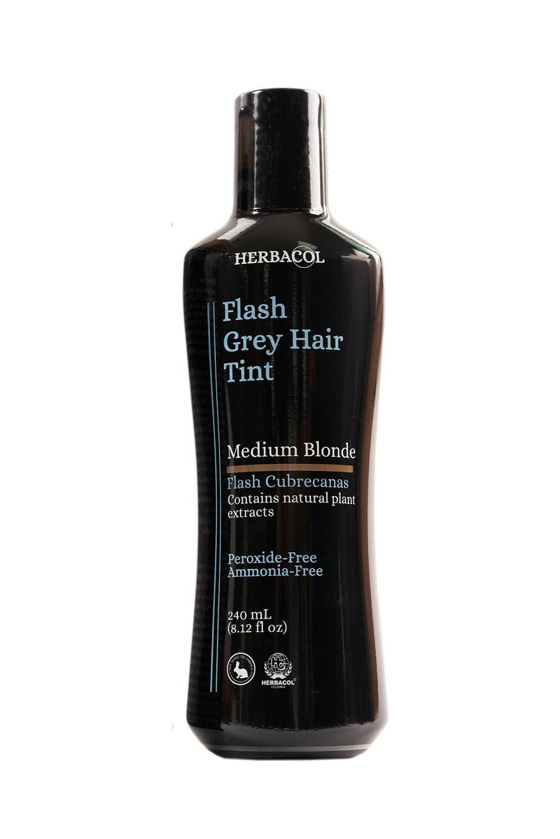 Herbacol Medium Blonde "Flash" Gray Hair Cover | Ammonia and Peroxide Free | Herbacol Rubio Medio "Flash" Cubrecanas | Sin Amoniaco ni Peroxido | 8.1oz-240ml - Image 1