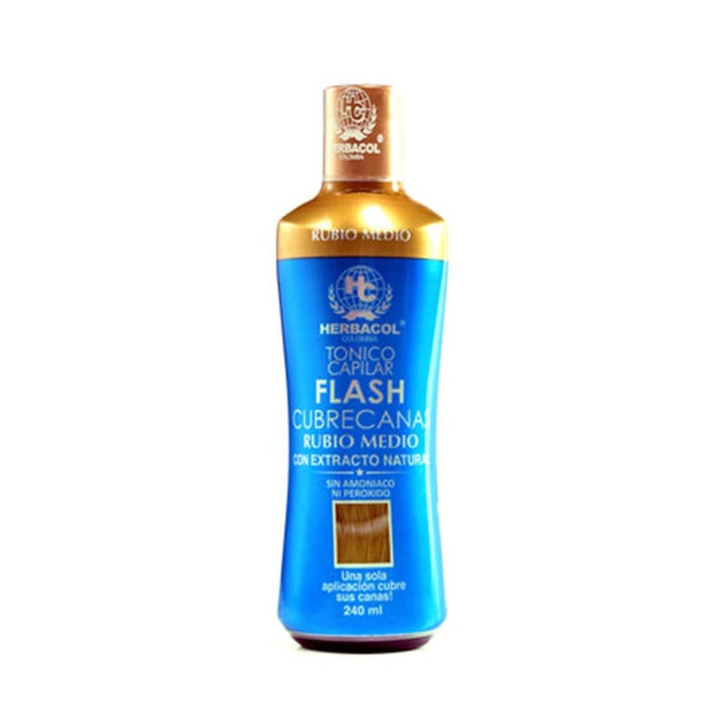 Herbacol Medium Blonde "Flash" Gray Hair Cover | Ammonia and Peroxide Free | Herbacol Rubio Medio "Flash" Cubrecanas | Sin Amoniaco ni Peroxido | 8.1oz-240ml - Image 2