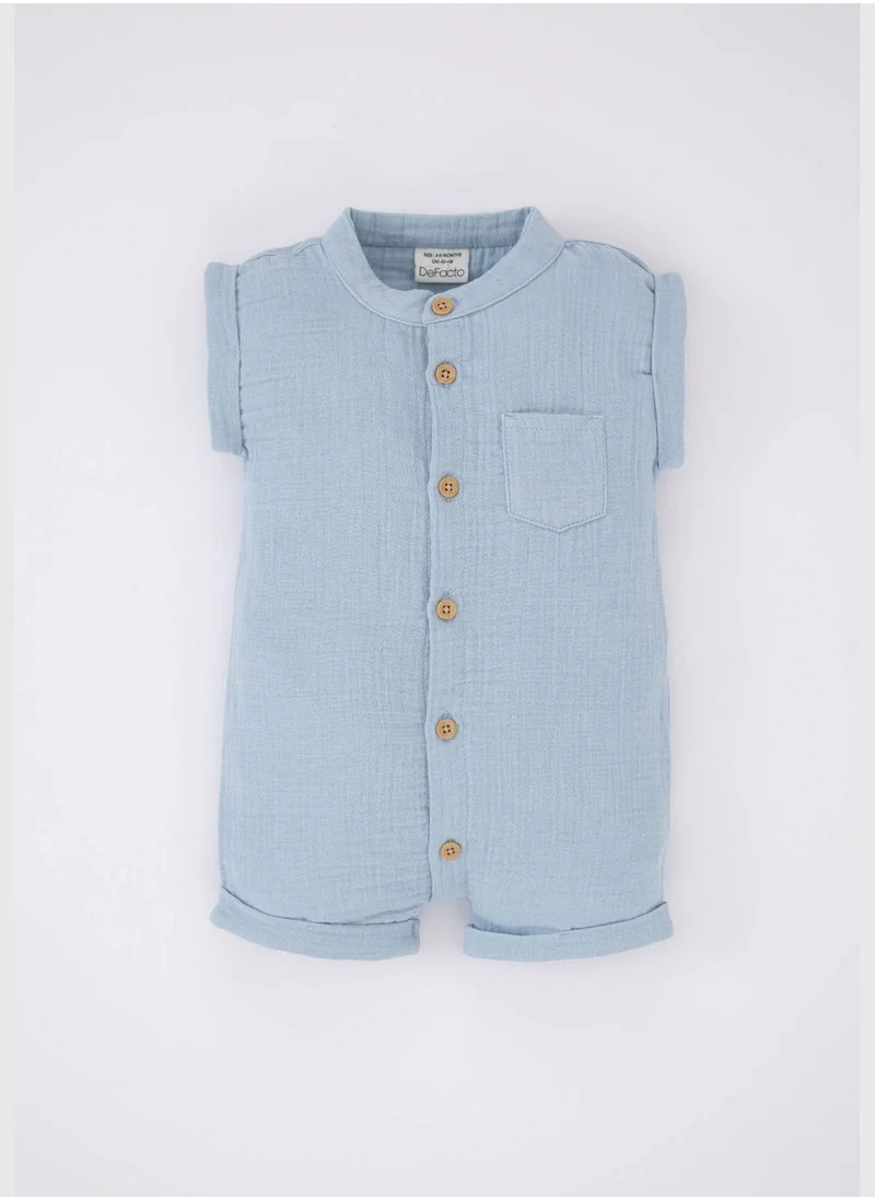 ديفاكتو BabyBoy Bike Neck Short Sleeve Knitted Overalls