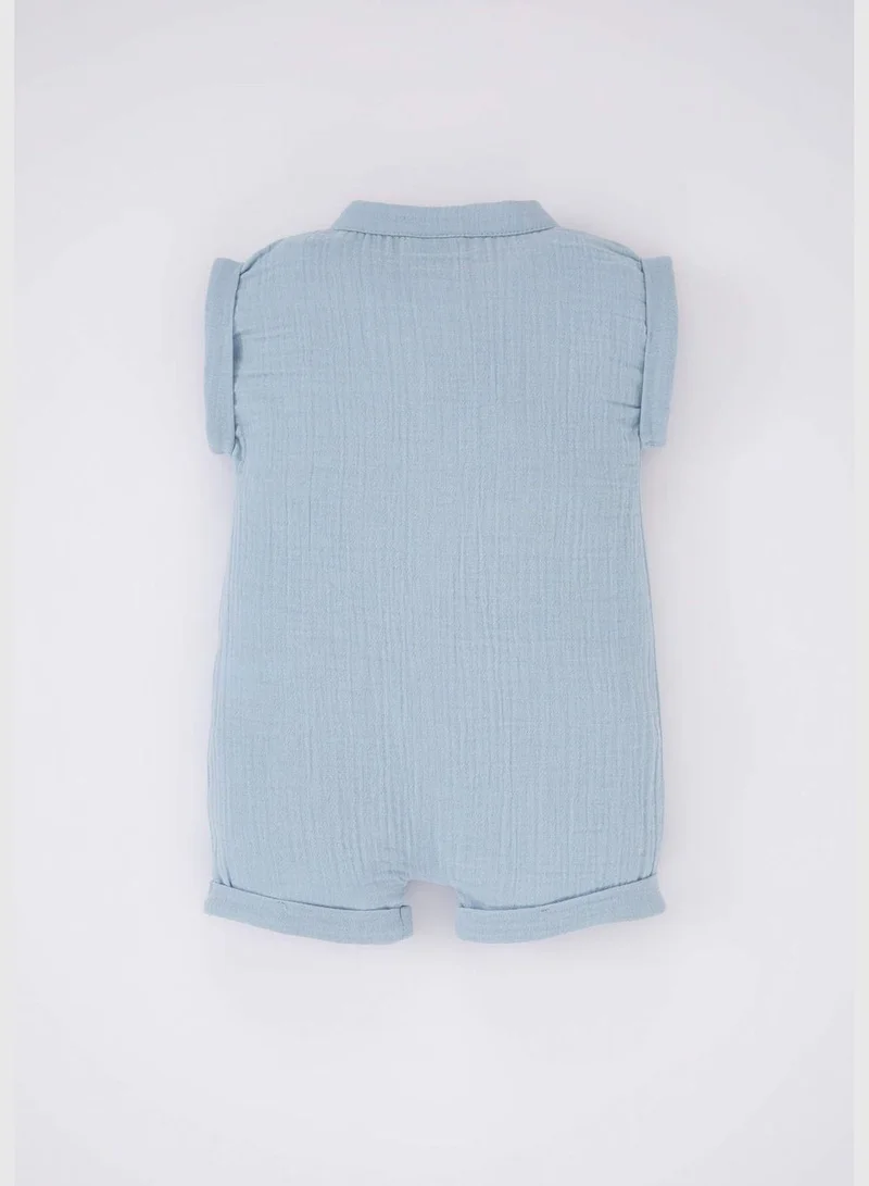 ديفاكتو BabyBoy Bike Neck Short Sleeve Knitted Overalls