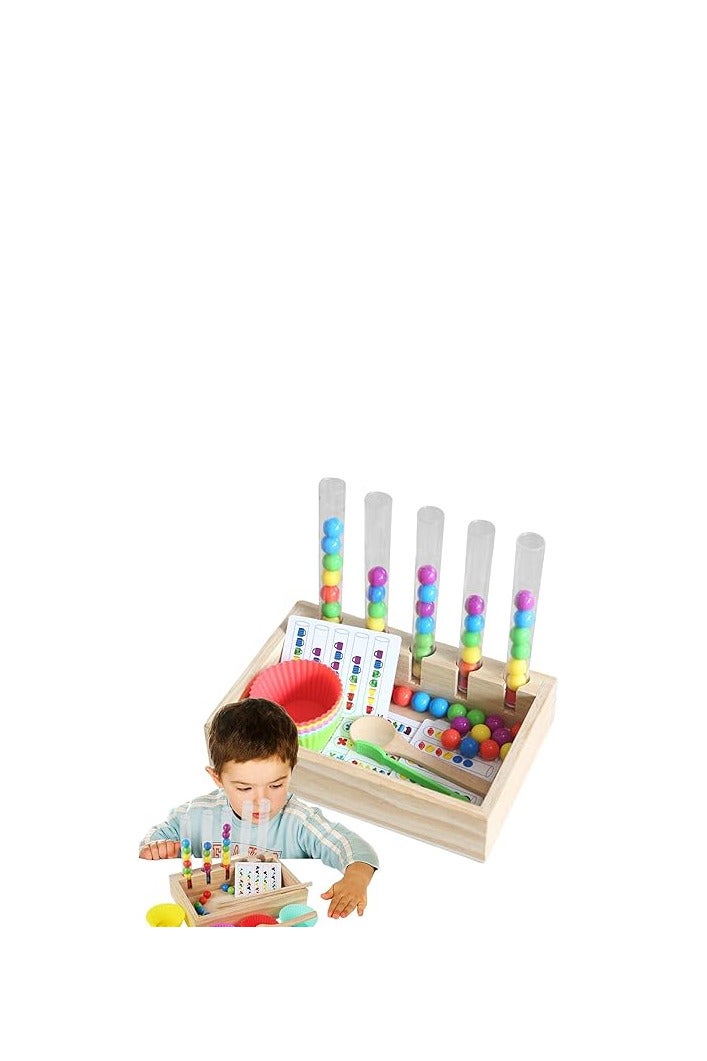 Colorful Beads Educational Toy with Plastic Tubes and Cups, Motor Skills Development Set for Kids - Image 2