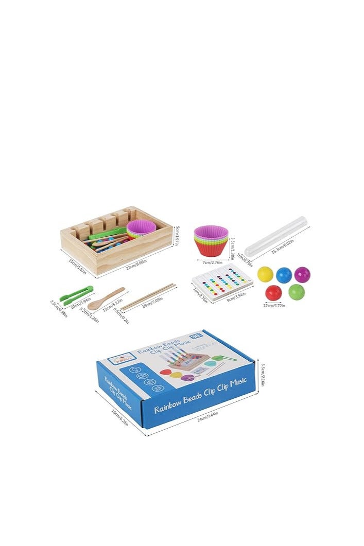 Colorful Beads Educational Toy with Plastic Tubes and Cups, Motor Skills Development Set for Kids - Image 3
