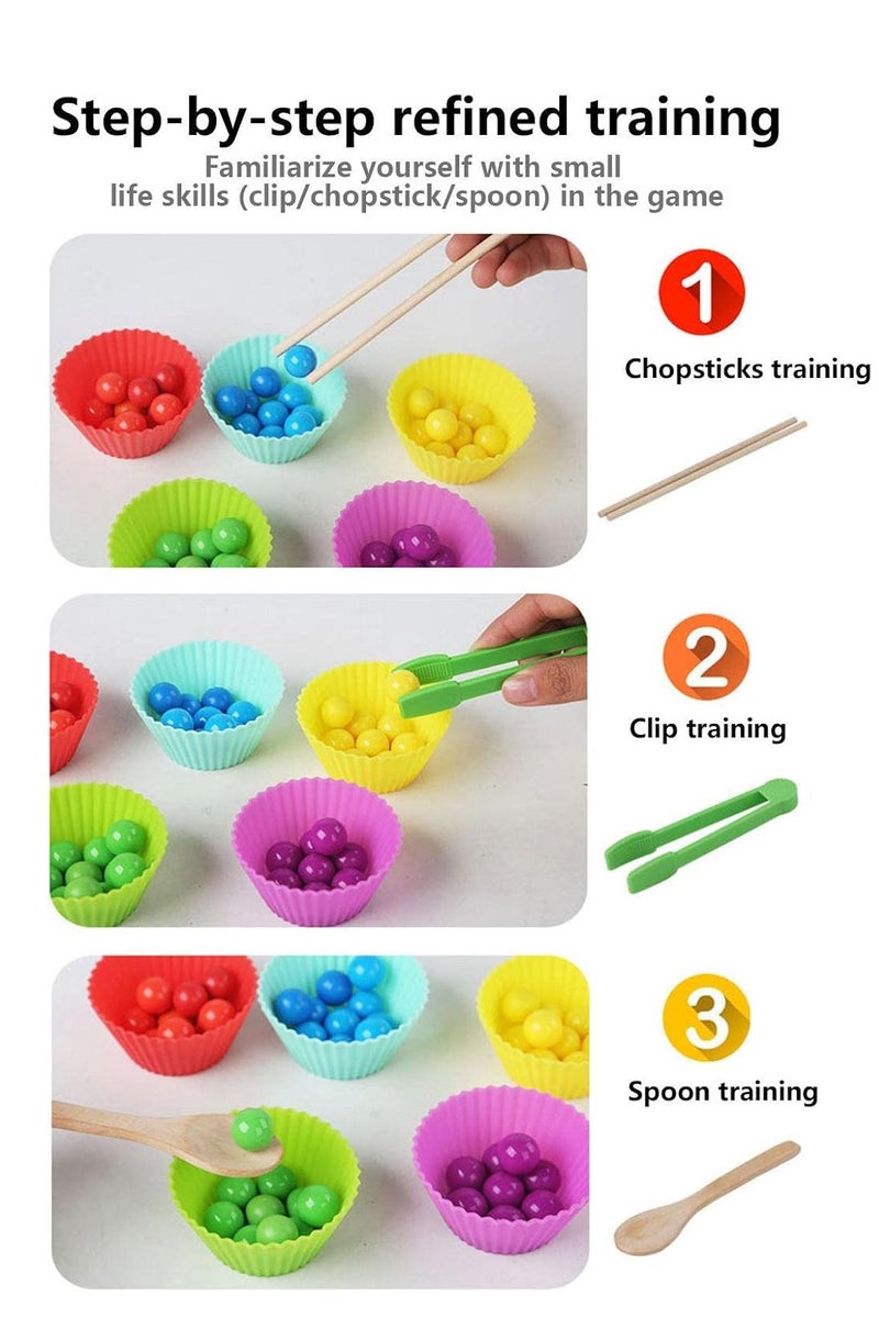 Colorful Beads Educational Toy with Plastic Tubes and Cups, Motor Skills Development Set for Kids - Image 4
