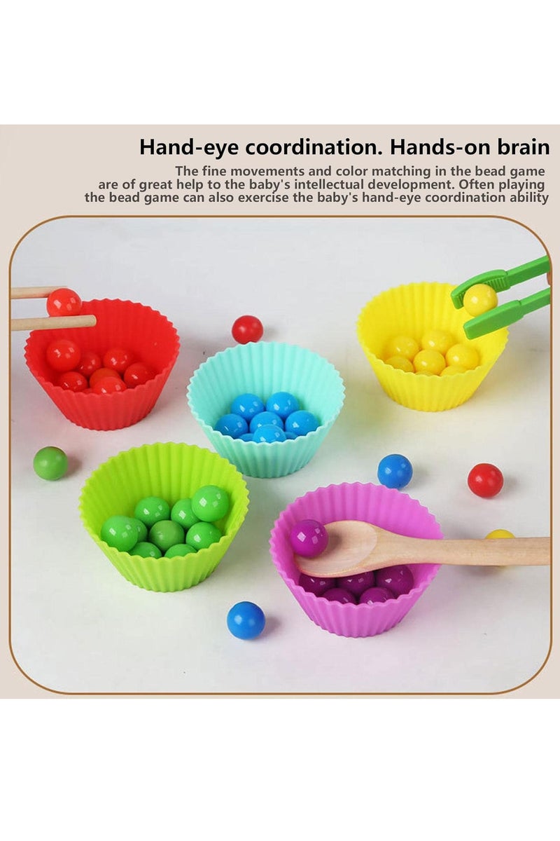 Colorful Beads Educational Toy with Plastic Tubes and Cups, Motor Skills Development Set for Kids - Image 5