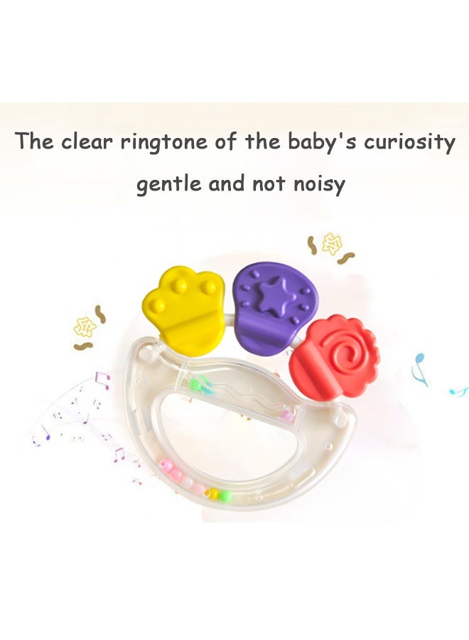 GD 2 PCS Baby Rattle Teether, Baby Teethers Toy Teething Ring Silicone, Soft Gums Massage & Sensory Rattle for Teething Relief & Early Motor Skills - Image 4