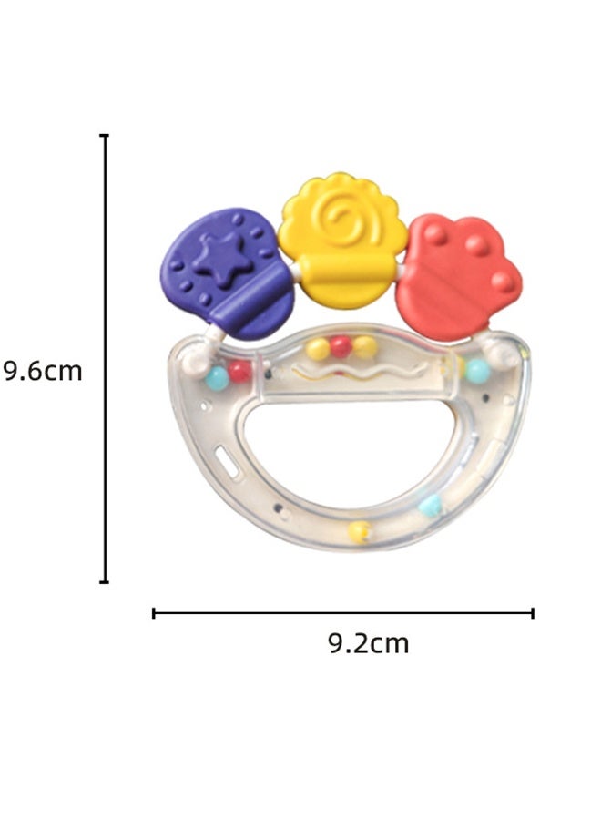 GD 2 PCS Baby Rattle Teether, Baby Teethers Toy Teething Ring Silicone, Soft Gums Massage & Sensory Rattle for Teething Relief & Early Motor Skills - Image 2