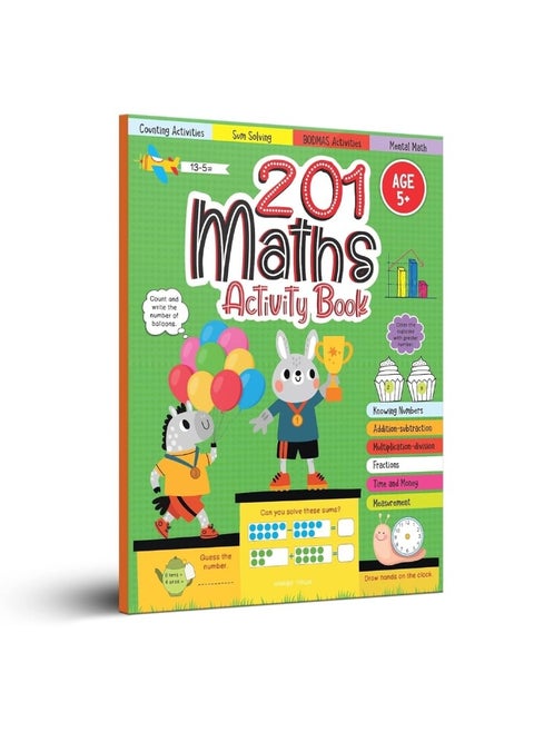 Wonder House Books 201 Maths Activity - Fun Activities and Math Exercises For Children: Knowing Numbers, Addition-Subtraction, Fractions, BODMAS