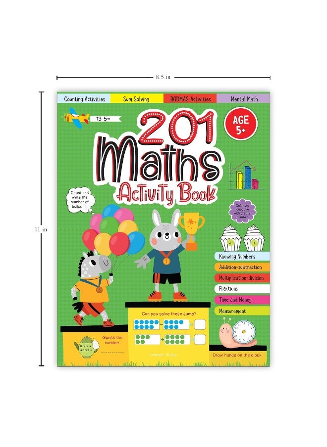 null - Wonder House Books 201 Maths Activity - Fun Activities and Math Exercises For Children: Knowing Numbers, Addition-Subtraction, Fractions, BODMAS - Image 1