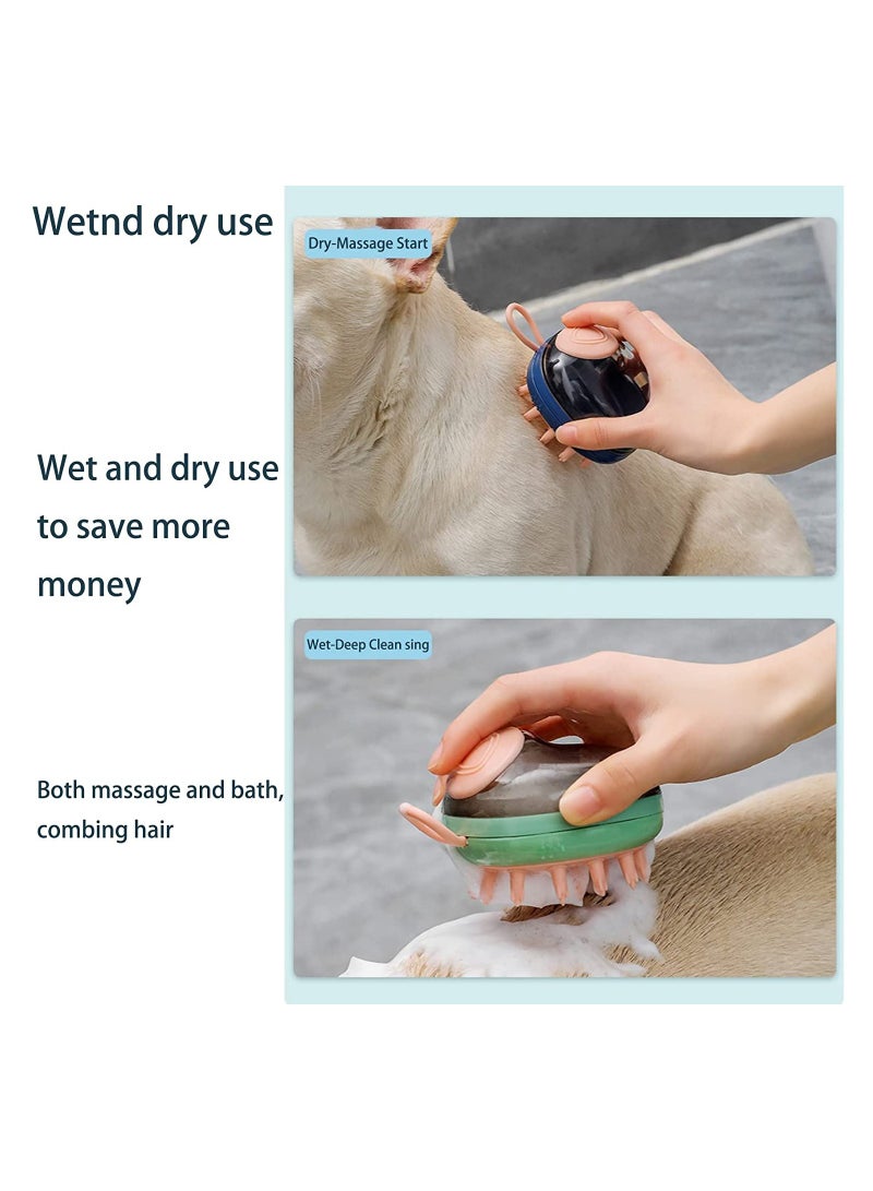 SOLARAE Pet Silicone Shampoo Brush for Long & Short Hair Medium Large Pets Dogs Cats, Anti-Skid Rubber Dog Cat Pet Mouse Grooming Shower Bath Brush Massage Comb - Image 3