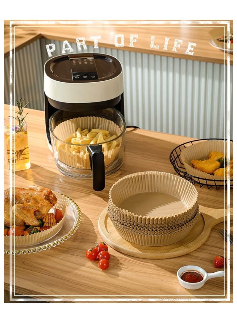 HAANDY 100pcs Air Fryer Disposable Paper Liner 6.3inch Non Stick Air Fryer Liners Parchment Paper for Air Fryer Baking Paper for Air Fryer Oil proof Food Grade Paper Liner - Image 4