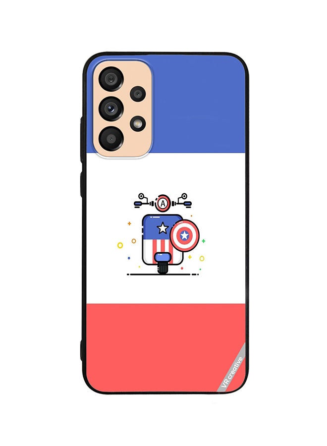 VR CREATIVE Protective Case Cover For Samsung Galaxy A53 5G Cute Little Bike Of Captain America Design Multicolour - Image 1