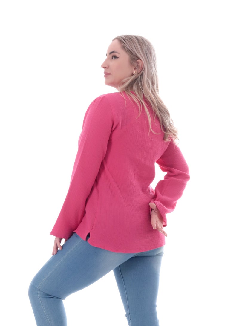 BEBO Women's plain blouse with long sleeves - Image 2