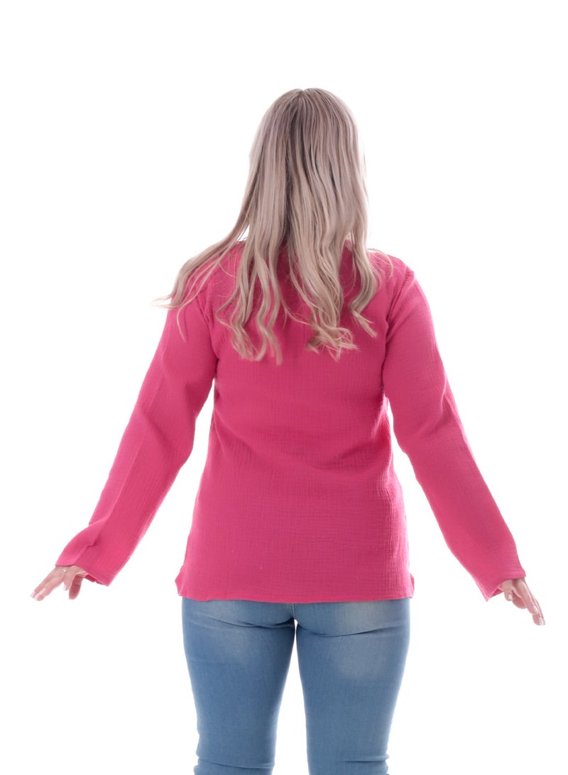 BEBO Women's plain blouse with long sleeves - Image 3
