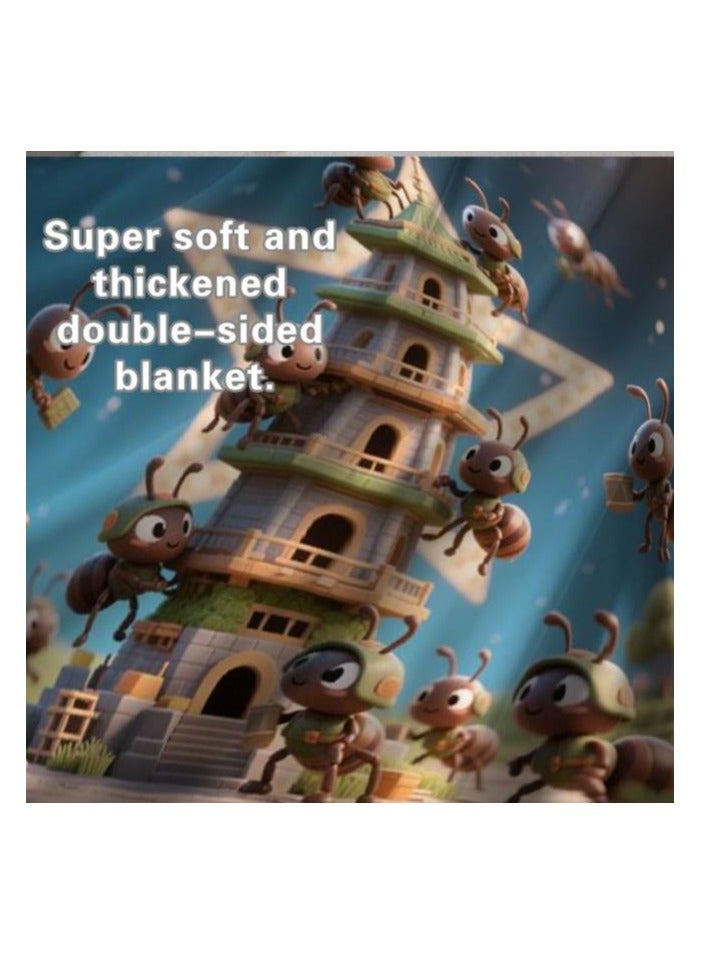 عام بطانية رقيقة من الفانيلا (دافئة ومريحة، ومناسبة للنوم واستخدام الألعاب وإزالة الغبار ومقاومة للرمل) 150 سم * 200 سم - 771 - Image 3