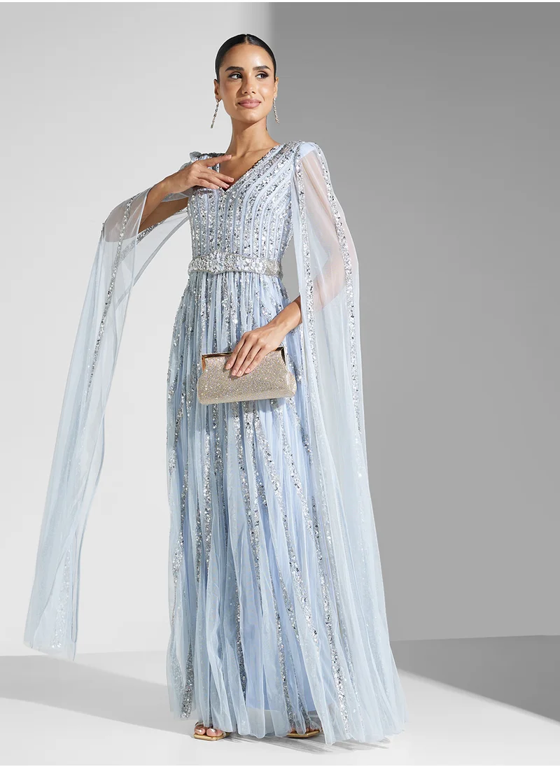 اميليا روز Embellished V-Neck  Dress