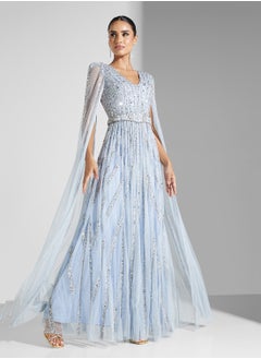 Amelia Rose Embellished V-Neck  Dress  - Image 4