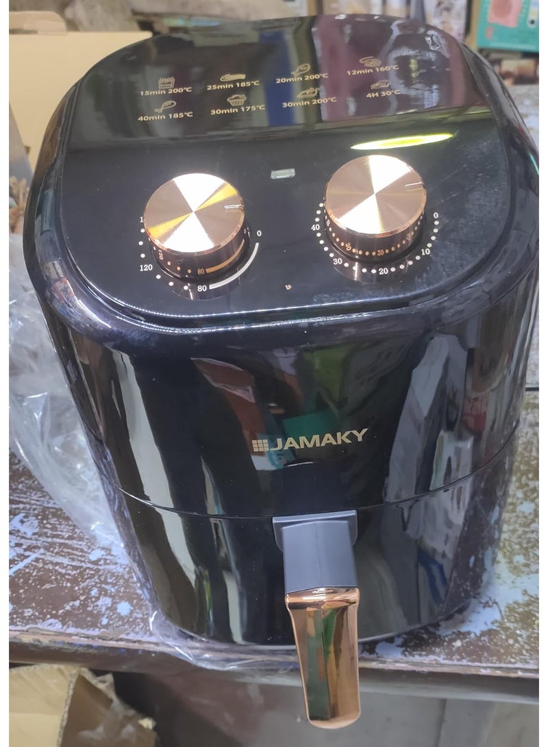Jamaky Italy قلاية هوائية صحية بدون زيت من جاماكى بقدرة 1800 واط وسعة 4.5 ليتر - jmk 5013، اسود  - Image 1