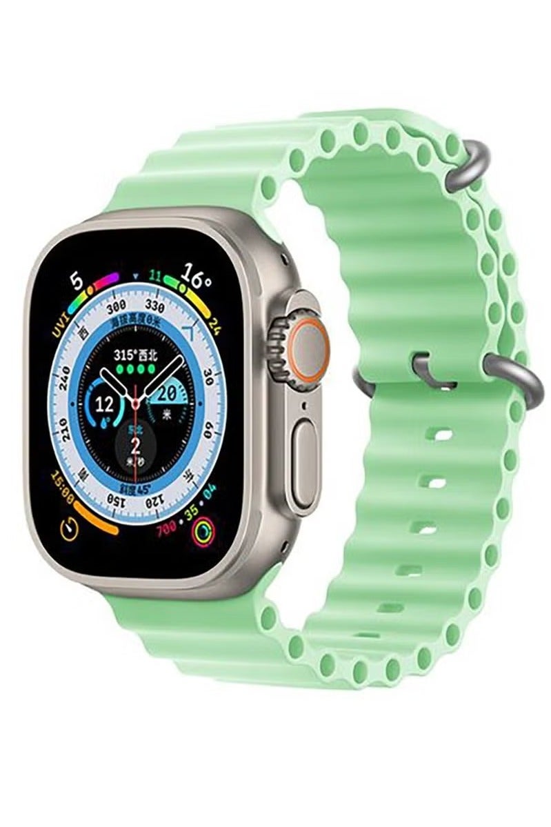 strap Silicon Replacement Strap For Apple Watch Ultra 42-49mm - Light Green - Image 1