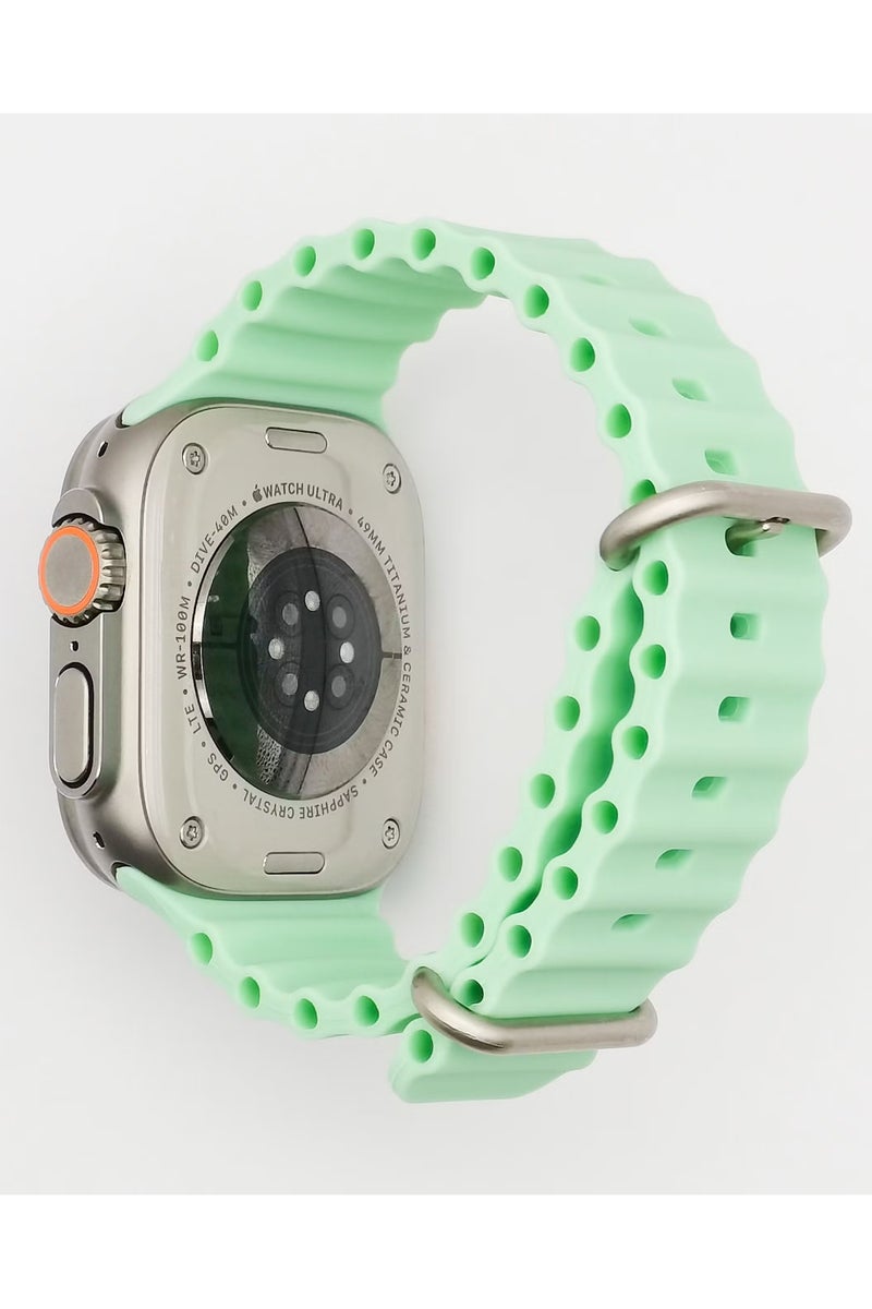 strap Silicon Replacement Strap For Apple Watch Ultra 42-49mm - Light Green - Image 2