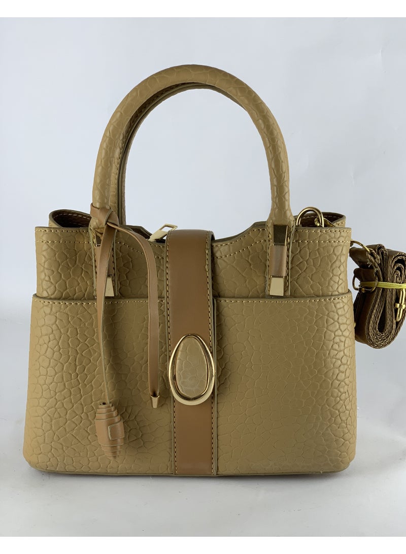 Women’s Light Brown Leather Handbag – Elegant, Practical & Spacious High-Quality Design - Image 1