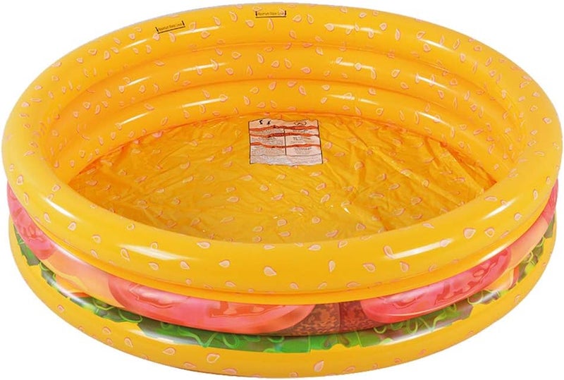 XFlated Hamburger 3 Ring Inflatable Kiddie Pool for Kids, 45 Inches, Ideal Water Pool in Summer, 1-3 Occupancy, Ages 3+ - Image 1