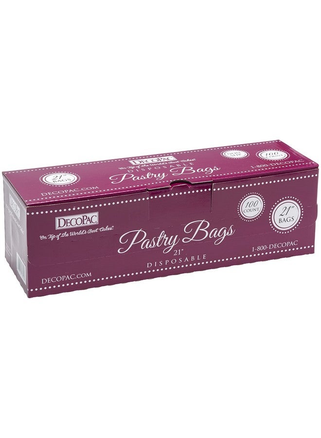 DecoPac Disposable 100 Count Pastry Bag, 21", Clear - Image 1