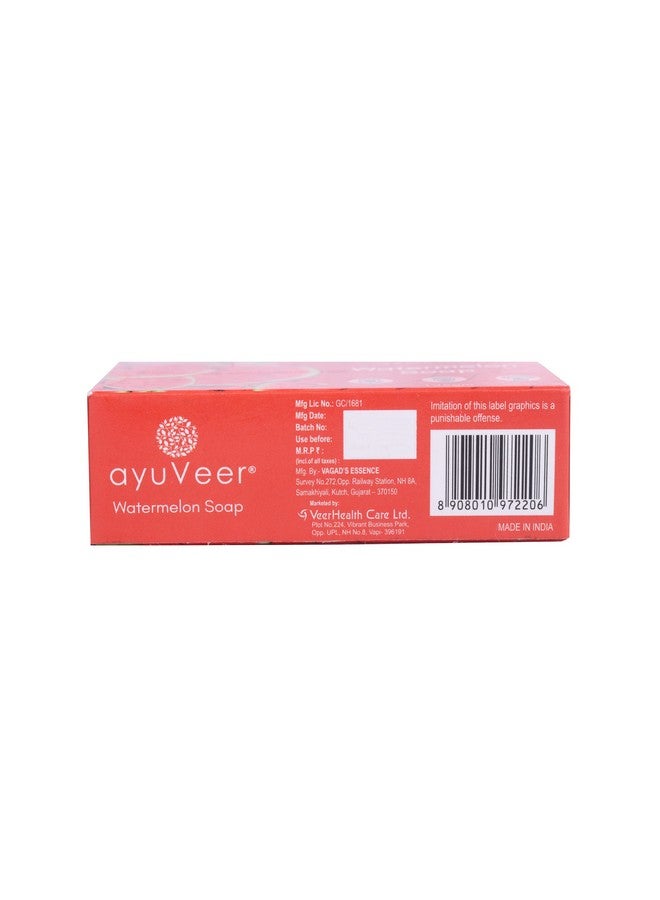 Ayuveer Watermelon Soap Fresh & Clear Skin 100% Natural For All Skin Type 125 G Pack Of 4 - Image 2