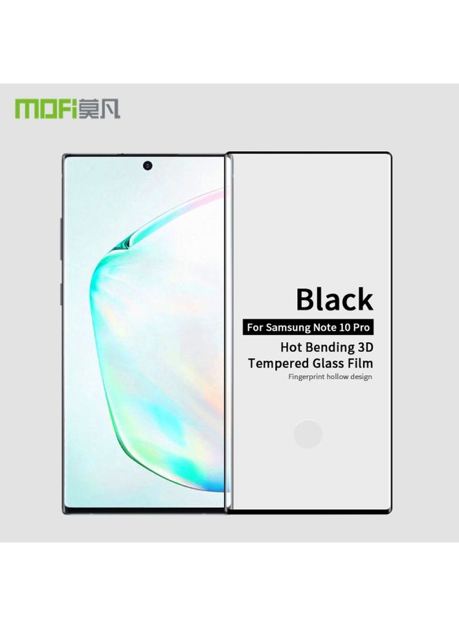Screen Protector MOFI 9H 3D Explosion Proof Thermal Bending Full Screen Covered With Tempered Glass Film for Galaxy note10+(Black)