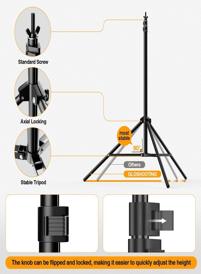 GLOSHOOTING Backdrop Stand, Photo Video Studio 10 x 10FT Heavy Duty Adjustable Backdrop Stand, Background Support System for Photography Parties Wedding - Image 3