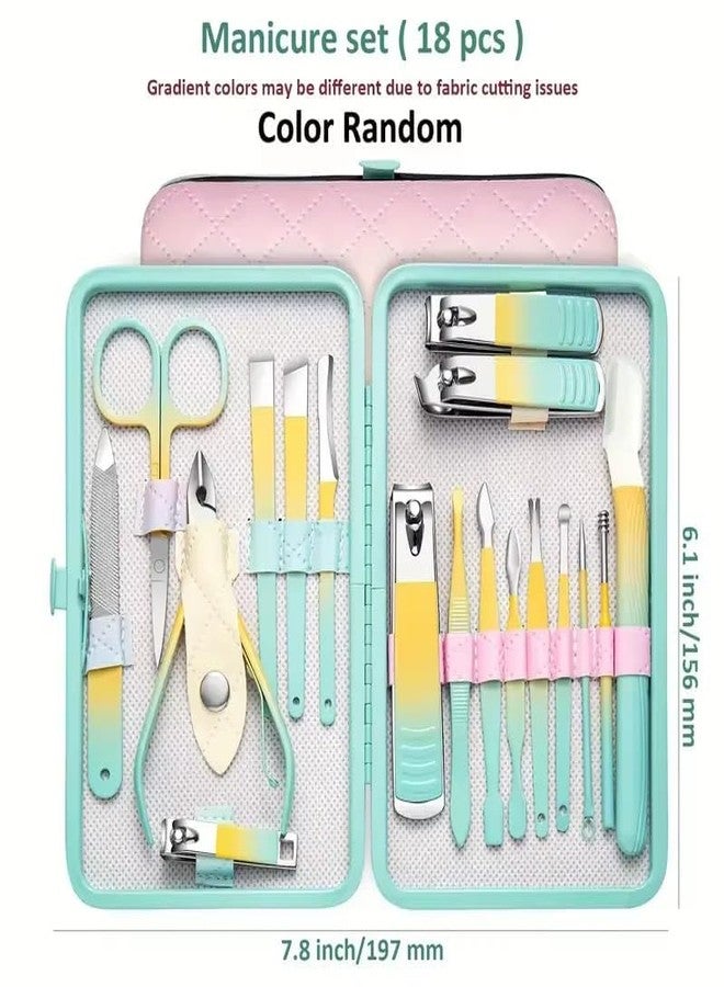 Lumevo 18-Piece Rainbow Manicure Kit - Stainless Steel Nail Tools Set with Travel Pouch - Complete Home Nail Care & Gift for Women - Image 4