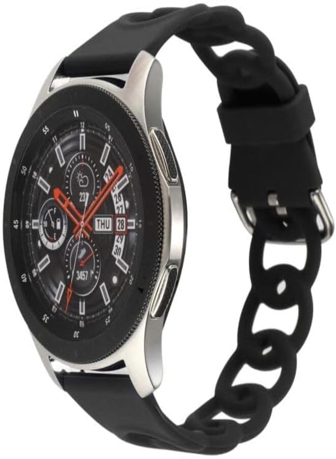 Next Next Store 22mm Hollow Out Silicone Strap Compatible with Samsung Galaxy Watch 3 45mm/Gear S3/Huawei GT3 46mm/GT2E/Pro/GT3 GT2 46mm/Honor Magic Watch2 46mm/Amazfit GTR4/GTR3 (Black)