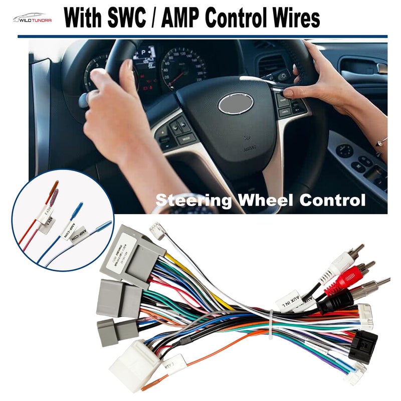 WildTundra 16Pin Aftermarket Android Car Radio Harness Adapter for Honda Civic 2012-2015 CR-V 2012-2015, 16Pin Android Car Stereo Wiring Harness with SWC Radio Antenna Adapter for Honda Civic CR-V - Image 4