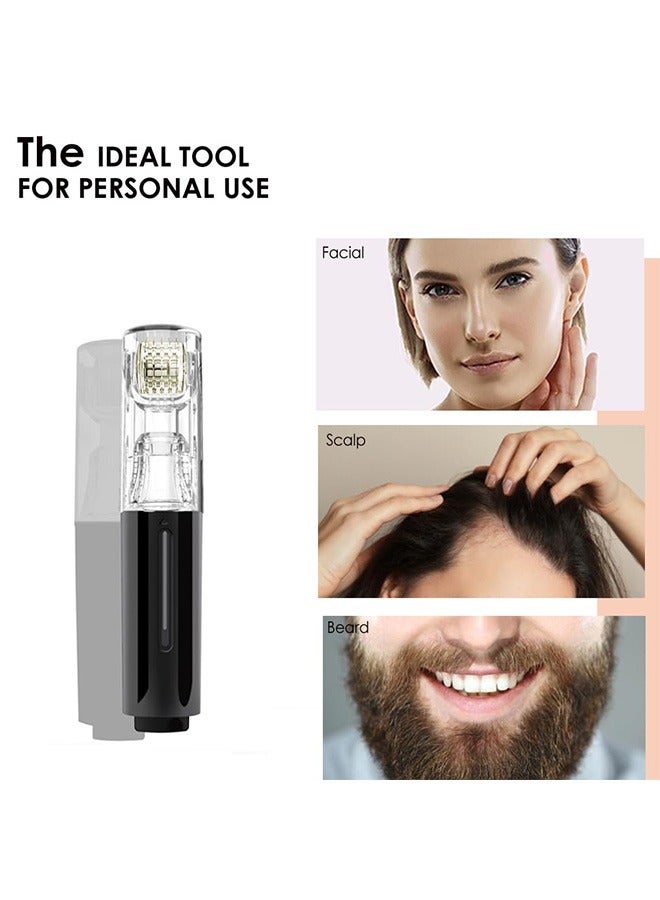 Loquat Derma Roller Microneedle Roller with Container, 0.25mm Microneedling Beauty Tool, Microneedle Derma Pen (Black) - Image 3