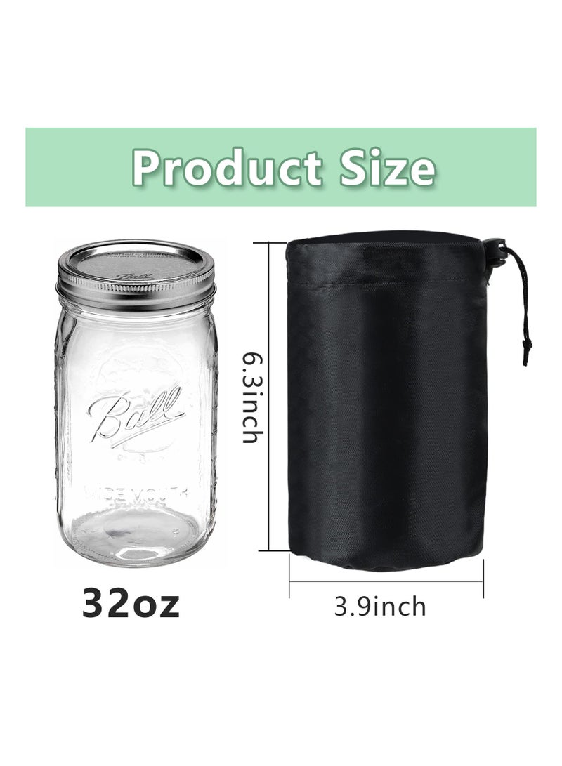 SOLARAE Hydroponic Jar Sleeves, 12-Pack Blackout Covers for 32 Oz Wide Mouth Ball Mason Jars, Sprouting Jar Covers to Promote Healthy Plant Growth, Essential Hydroponics Supplies. - Image 3