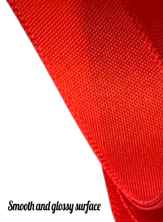 Flezoo 25 Yards Red Satin Ribbon 1 1/2inch, Single Face Polyester Silk Fabric Hair String Ribbon for Craft, Flower Bouquets, Gift Wrapping, Wedding, Bow Making and Valentines Decoration - Image 2