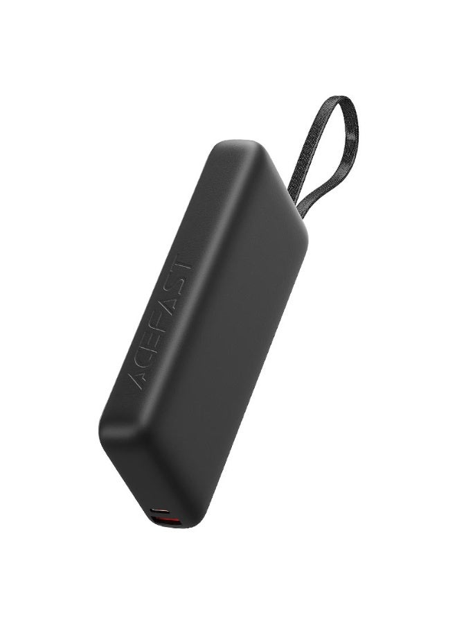 ACEFAST Power Bank 20000 Mah Fast Charger PD 130W, Smart LED Display, Built-In USB-C Cable, Travel-Friendly - Black - Image 4