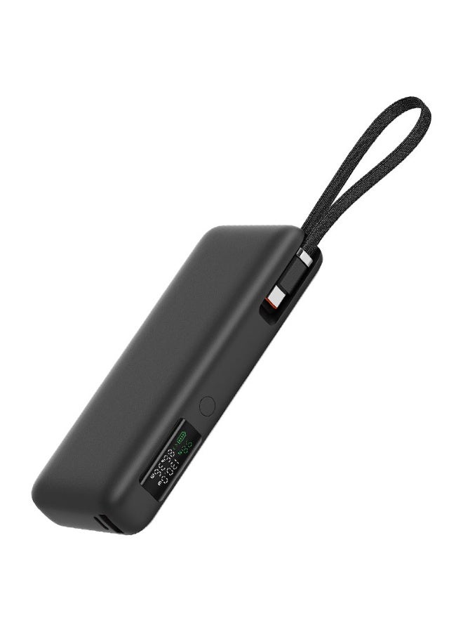 ACEFAST Power Bank 20000 Mah Fast Charger PD 130W, Smart LED Display, Built-In USB-C Cable, Travel-Friendly - Black - Image 3