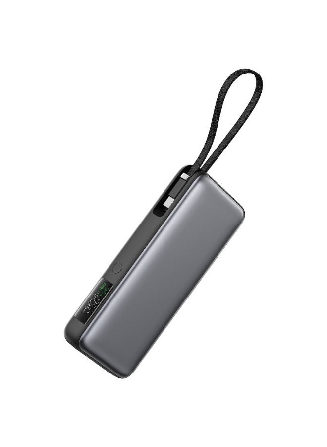 ACEFAST Power Bank 20000 Mah Fast Charger PD 130W, Smart LED Display, Built-In USB-C Cable, Travel-Friendly - Black - Image 1