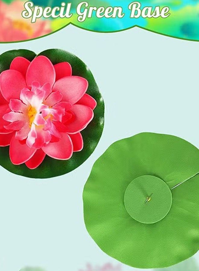 Ailily 10Pcs Artificial Floating Foam Lotus Flower with Water Lily Pad,Lifelike Ornanment Perfect for Home Garden Pond Decor Gifts  - Image 5