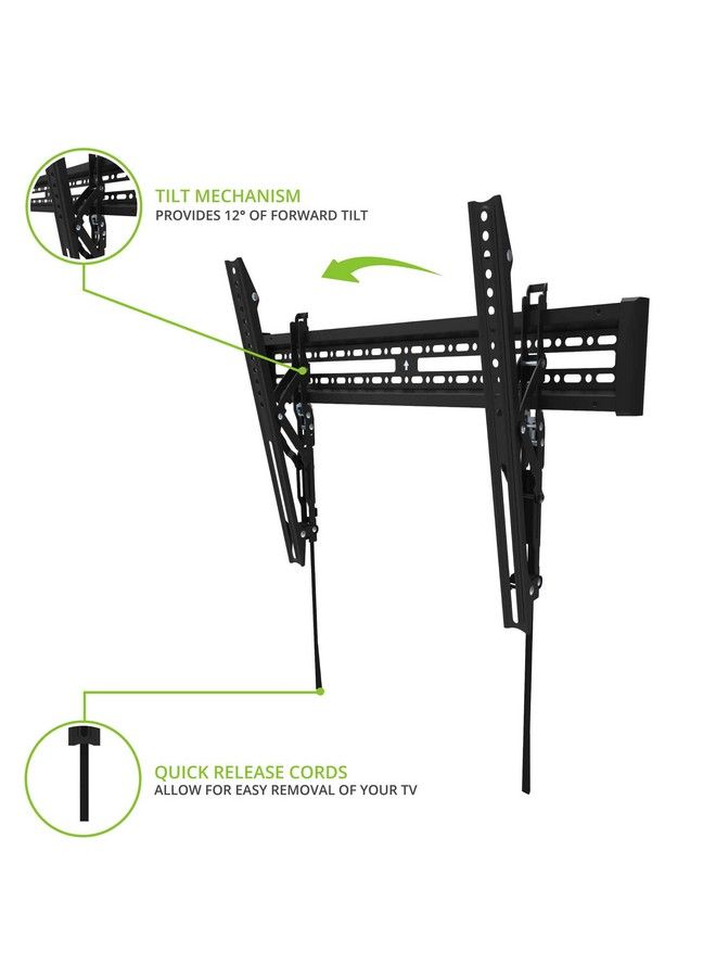 Kanto Kt3260 Tilting Tv Wall Mount ; Fits 32” To 60” Monitors ; Fits Vesa Sizes 100 X 100 To 600 X 400 ; Tilt Mechanism ; Quick Release Tabs ; Solid Steel Construction ; Dual Stud Wall Plate ; Black - Image 4