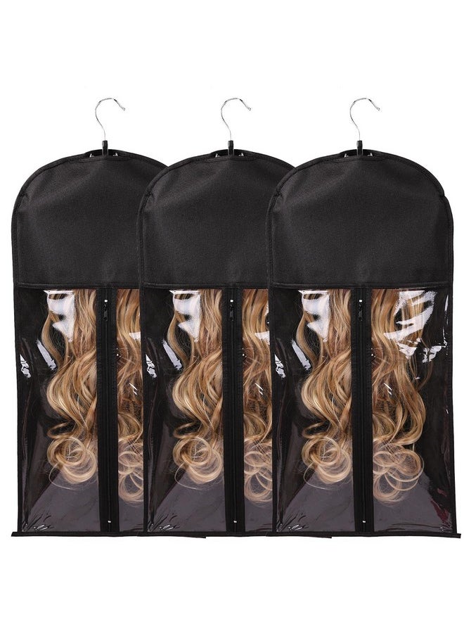 Wig Bags Storage With Hanger 3Pcs Hair Extensions Storage Bag Hair Hangers For Extensions Hairpieces Storage Holder (Black) - pzsku/ZB5949C166A4C9B4A8A68Z/45/_/1696664147/826ef1a3-817a-496a-97c3-8139e98b28e5