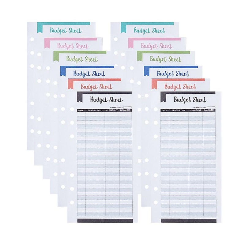Budget Binder refilling Essential kit planner inner12 pvc clear pockets and 12 tracker sheets with 29 transparent budget stickers - Image 2